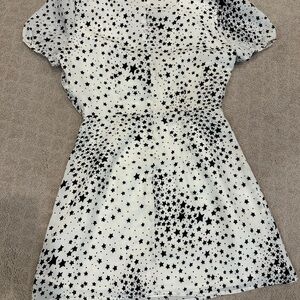 Superdown dress white/black star Sz S NWT